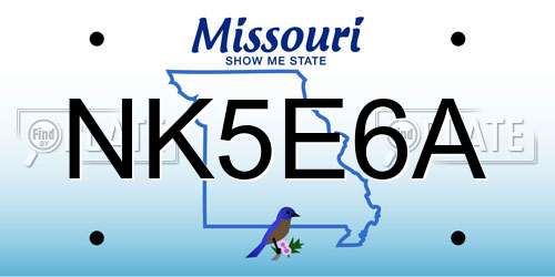 NK5E6A Missouri License Plate