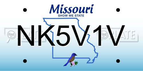 NK5V1V Missouri License Plate