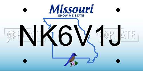 NK6V1J Missouri License Plate