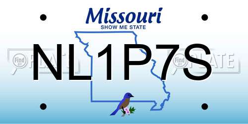 NL1P7S Missouri License Plate