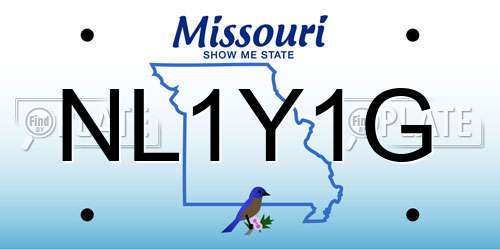 NL1Y1G Missouri License Plate