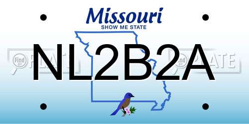 NL2B2A Missouri License Plate