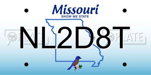 NL2D8T Missouri License Plate
