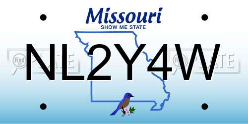 NL2Y4W Missouri License Plate