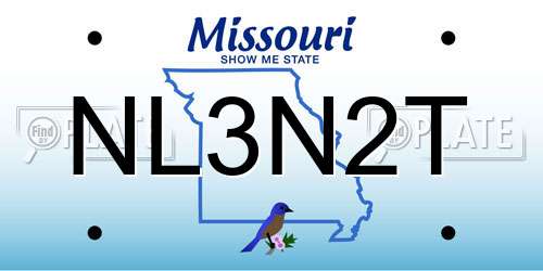 NL3N2T Missouri License Plate