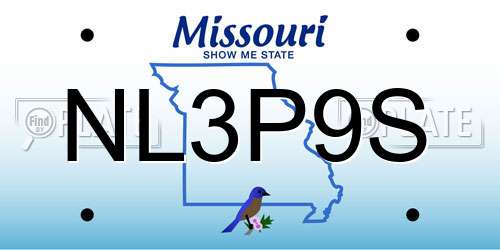 NL3P9S Missouri License Plate