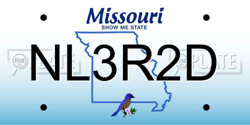 NL3R2D Missouri License Plate