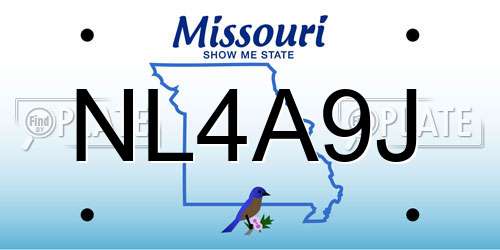 NL4A9J Missouri License Plate