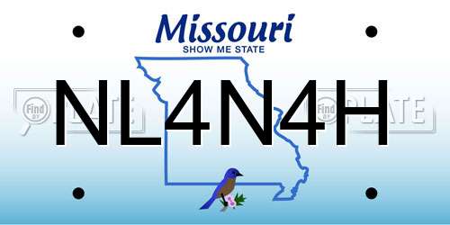 NL4N4H Missouri License Plate