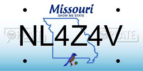NL4Z4V Missouri License Plate