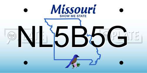NL5B5G Missouri License Plate