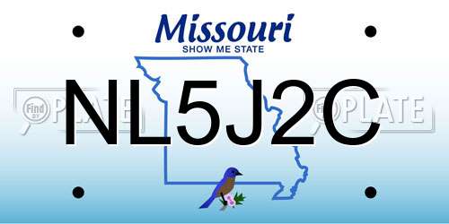 NL5J2C Missouri License Plate