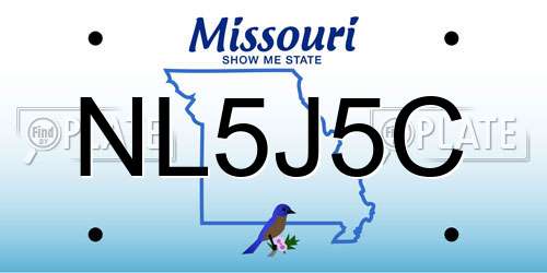 NL5J5C Missouri License Plate