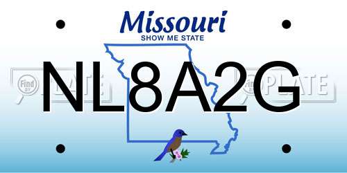 NL8A2G Missouri License Plate