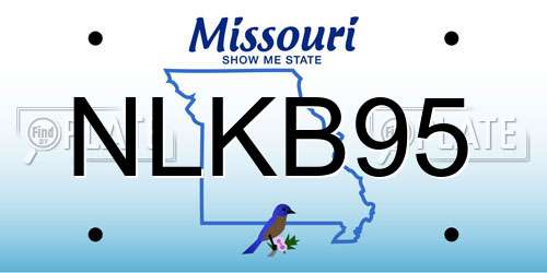 NLKB95 Missouri License Plate