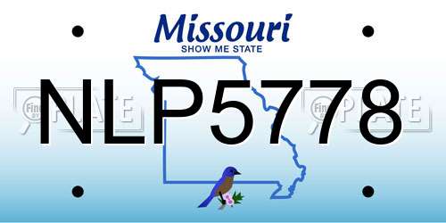 NLP5778 Missouri License Plate