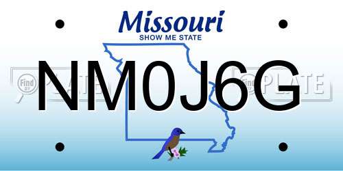 NM0J6G Missouri License Plate