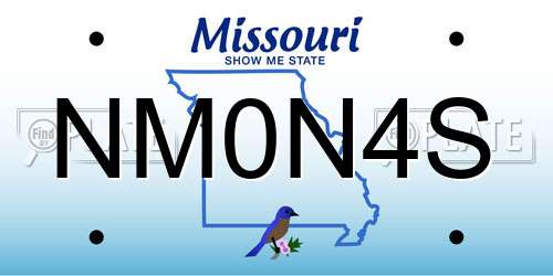 NM0N4S Missouri License Plate