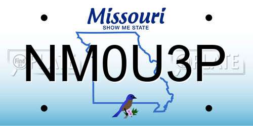 NM0U3P Missouri License Plate