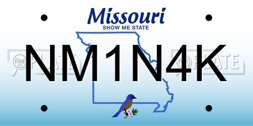 NM1N4K Missouri License Plate