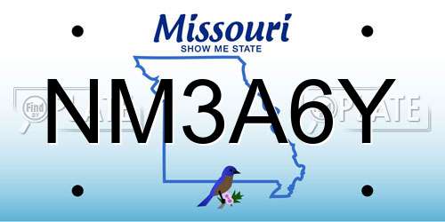 NM3A6Y Missouri License Plate