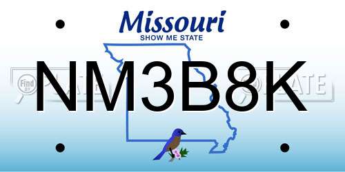 NM3B8K Missouri License Plate