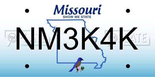 NM3K4K Missouri License Plate
