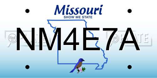 NM4E7A Missouri License Plate