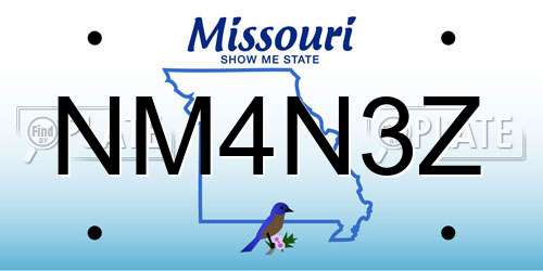 NM4N3Z Missouri License Plate