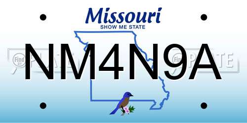 NM4N9A Missouri License Plate