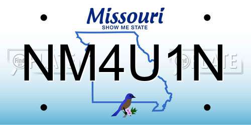 NM4U1N Missouri License Plate