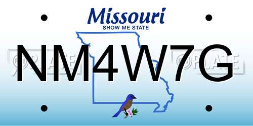 NM4W7G Missouri License Plate