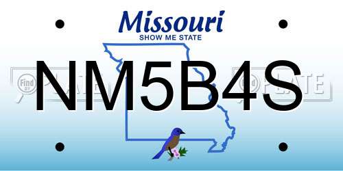NM5B4S Missouri License Plate