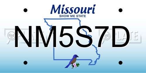 NM5S7D Missouri License Plate