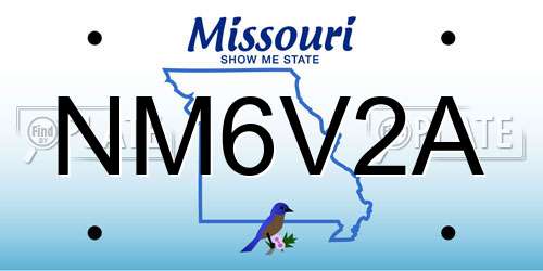 NM6V2A Missouri License Plate