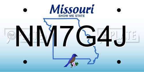 NM7G4J Missouri License Plate