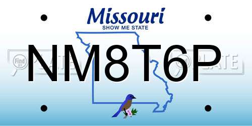 NM8T6P Missouri License Plate