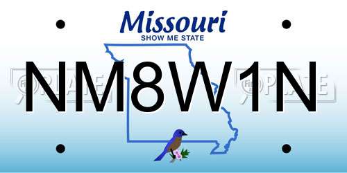 NM8W1N Missouri License Plate
