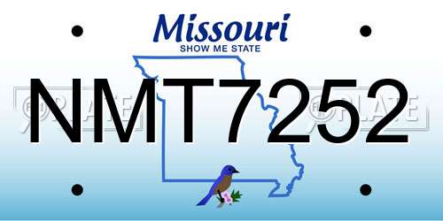 NMT7252 Missouri License Plate