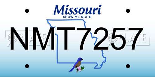 NMT7257 Missouri License Plate
