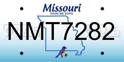 NMT7282 Missouri License Plate