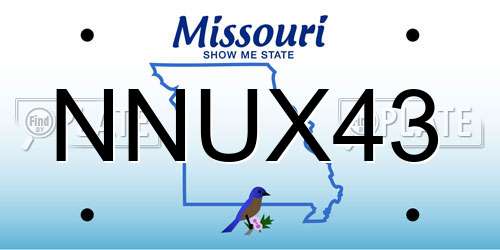 NNUX43 Missouri License Plate