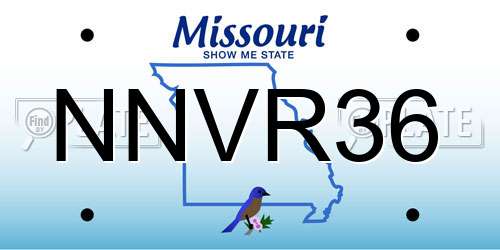 NNVR36 Missouri License Plate