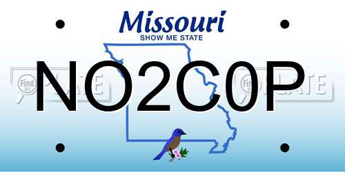 NO2C0P Missouri License Plate