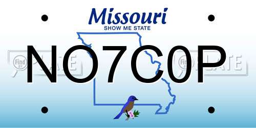 NO7C0P Missouri License Plate