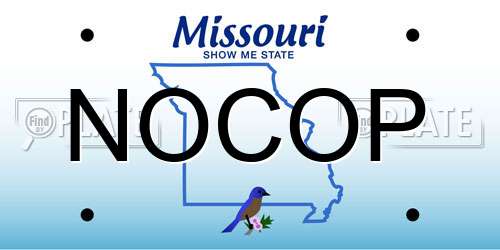 NOCOP Missouri License Plate