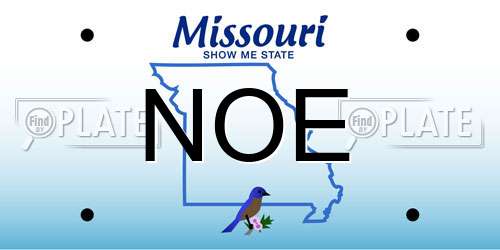 NOE Missouri License Plate