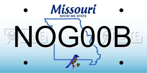NOG00B Missouri License Plate