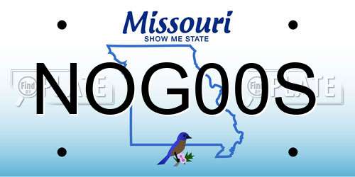 NOG00S Missouri License Plate
