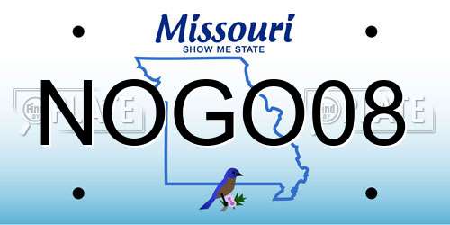 NOGO08 Missouri License Plate